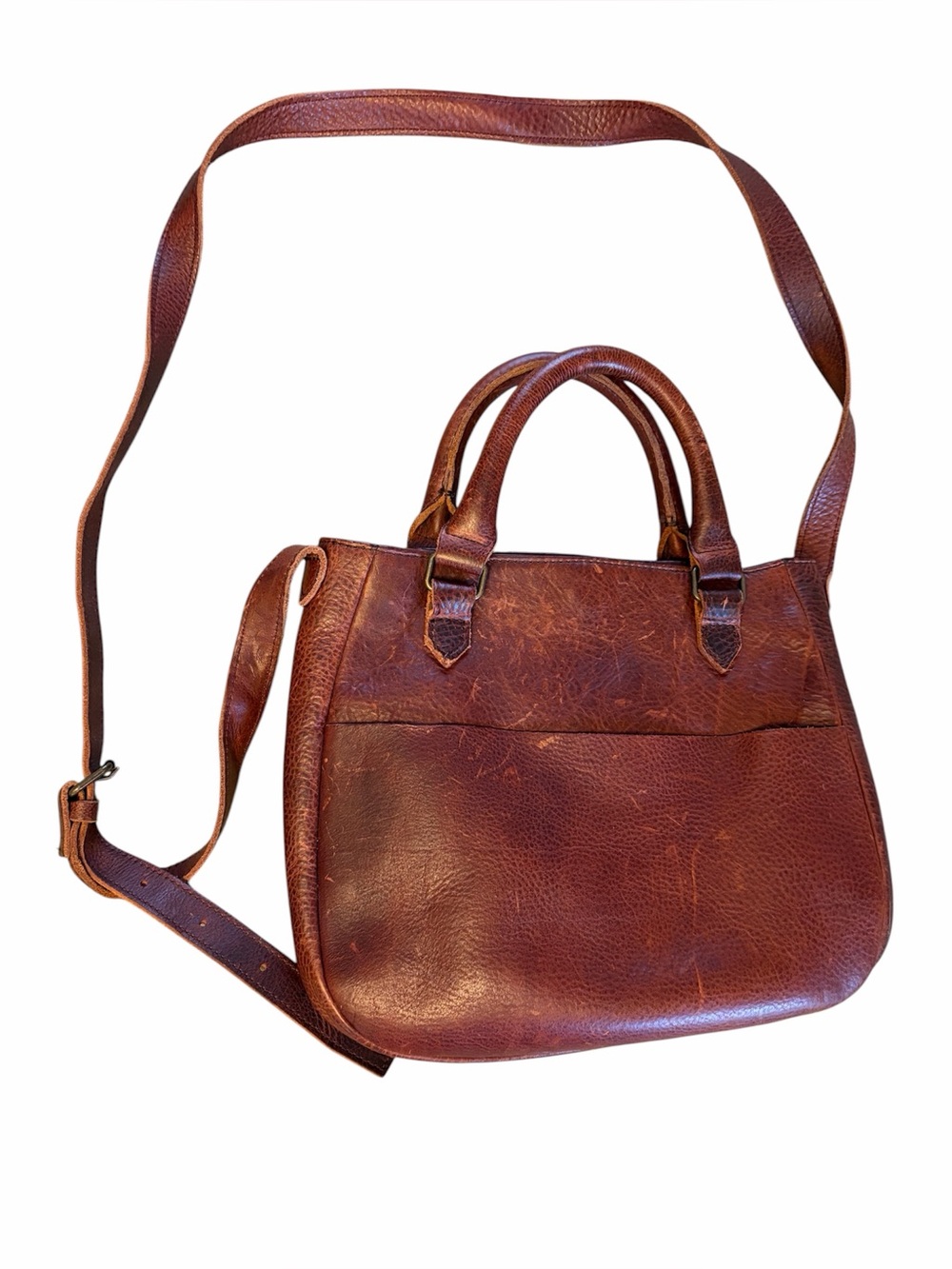 Woman’s Lifetime Leather Saddle bag by Duluth Trading Company